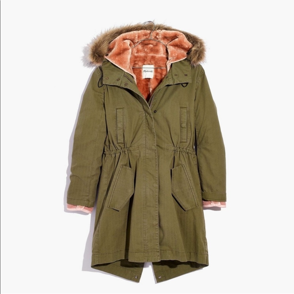 Madewell NWT Bedford Convertible Faux Fur Jacket